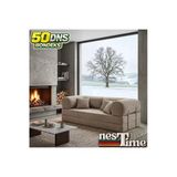 Nestime 200X100 Comfortnest Fitilli Kadife Kanepe| Yatak Olabilen, Dayanıklı Orta Sert Sünger. Bej