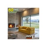 Nestime 200X100 Comfortnest Fitilli Kadife Kanepe| Yatak Olabilen, Dayanıklı Orta Sert Sünger. Hardal