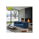 Nestime 200X100 Comfortnest Fitilli Kadife Kanepe| Yatak Olabilen, Dayanıklı Orta Sert Sünger. Lacivert