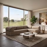 Nestime® 300X200 cm Açık Köşe Modüler Sünger Koltuk Takımı Yatak Olabilen • Fitilli Kadife • Çıkarılabilir & Yıkanabilir Kılıf - Bej - 22 DNS ORGİNAL SÜNGER