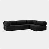 Nestime® 300X200 cm Açık Köşe Modüler Sünger Koltuk Takımı Yatak Olabilen • Fitilli Kadife • Çıkarılabilir & Yıkanabilir Kılıf - Füme - 50 DNS BONDEKS SÜNGER