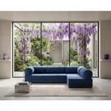Nestime® 300X200 cm Açık Köşe Modüler Sünger Koltuk Takımı Yatak Olabilen • Fitilli Kadife • Çıkarılabilir & Yıkanabilir Kılıf - Lacivert - 50 DNS BONDEKS SÜNGER