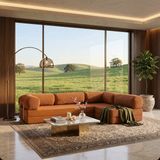 Nestime® 300X200 cm Açık Köşe Modüler Sünger Koltuk Takımı Yatak Olabilen • Fitilli Kadife • Çıkarılabilir & Yıkanabilir Kılıf - Turuncu - 22 DNS ORGİNAL SÜNGER