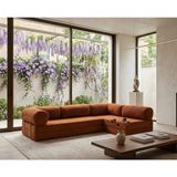 Nestime® 300X200 cm Açık Köşe Modüler Sünger Koltuk Takımı Yatak Olabilen • Fitilli Kadife • Çıkarılabilir & Yıkanabilir Kılıf - Turuncu - 50 DNS BONDEKS SÜNGER