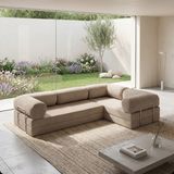 Nestime® 300X200 cm Kapalı Köşe Modüler Sünger Koltuk Takımı| Koşe Koltuk | Yıkanabilir | Çok Fonksiyonlu Yer Yatağıyeny - Bej - 22 DNS ORGİNAL SÜNGER