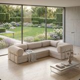 Nestime® 300X200 cm Kapalı Köşe Modüler Sünger Koltuk Takımı| Koşe Koltuk | Yıkanabilir | Çok Fonksiyonlu Yer Yatağıyeny - Krem - 22 DNS ORGİNAL SÜNGER