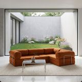 Nestime® 300X200 cm Kapalı Köşe Modüler Sünger Koltuk Takımı| Koşe Koltuk | Yıkanabilir | Çok Fonksiyonlu Yer Yatağıyeny - Turuncu - 22 DNS ORGİNAL SÜNGER