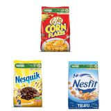 Nestlé Kahvaltılık Gevrek Paketi ( Gold Corn Flakes Mısır Gevreği, 650 g, Nesquik Kakaolu Buğday ve Mısır Gevreği, 700 g, Nesfit Sade Tam Tahıl ve Pirinç Gevreği, 420 g)