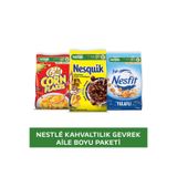 NESTLE KAHVALTILIK GEVREK PAKETİ: NESQUIK Kakaolu 700g + NESFIT Sade 700g + GOLD CORNFLAKES 650g