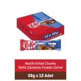 Nestle Kitkat Chunky Sütlü Çikolatalı Fındıklı Gofret 38 g X12 ADET
