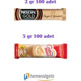 Nestle Nescafe Gold 2 gr 100LÜ + Coffemate 5 gr 100 Lü - 1 Paket