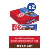 Nestle Nestlé Kitkat Chunky Sütlü Çikolatalı Fındıklı Gofret 38g x 24 (24 Adet)