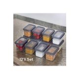 Nesto Home 12li Erzak ve Bakliyat Saklama Kabı Buzdolabı ve Buzluk Düzenleyici 12X580 ML