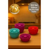 Nesto Home 18'li Set Silikon Yanmaz Yapışmaz Mini Muffin Kek Kalıbı - 26 x 26 x 7 cm