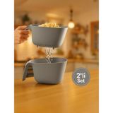 Nesto Home 2 Adet Saplı Sebze ve Meyve Süzgeci Makarrna Süzgeci 2,45 Litre