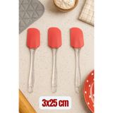 Nesto Home 3'lü 25 cm Şeffaf Saplı Silikon Spatula Seti