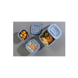 Nesto Home 3'lü Kapağıyla Birlikte Mikrodalgaya Uyumlu Saklama Kabı Set 1X600 1X1100 1X1800