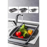 Nesto Home 5,5 Litre Silikon Büyük Boy Akordiyon Katlanabilir Lavabo Süzgeç - Antrasit