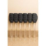 Nesto Home 6'lı Set Desenli Silikon Spatula Seti- Şeffaf Saplı Isıya Dayanıklı Mutfak Spatulası
