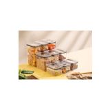 Nesto Home 9'lu Set Silikon Contalı Dikdörtgen Erzak Saklama Kabı 1000-2100-3100 ml