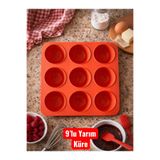 Nesto Home 9'lu Silikon Yarım Küre Kek Muffin ve Çikolata Kalıbı