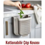 Nesto Home Askılı Katlanabilir Banyo Mutfak Çöp Kovası - Tezgah Üstü Akordiyon Fonksiyonel Çöp Kovası 6 lt