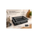 Nestora Kitchen Çok Amaçlı Bulaşıklık Sepeti - Tezgah Üstü Tabaklık - Kurutmalık Bulaşık Düzenleyicisi / Antrasit