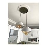 Nestvibe Beton Görünümlü Modern Şık İskandinav Tarz 2 Başlı Avize (25cm) (ampul Dahil Değildir) Nestvibe Altın