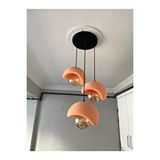 Nestvibe Beton Görünümlü Modern Şık İskandinav Tarz 3 Başlıklı Avize (25cm) (ampul Dahil Değildir) Nestvibe Pembe