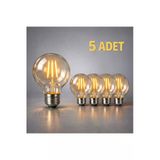 Nestvibe G95 Led Filament Ampul 4W E27 2700K Sıcak Sarı 400 Lümen Dimmerli Dekoratif Rustik Ampül