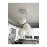 Nestvibe Origami Modern Bohem 3lü Sarkıt Avize Oturma Odası,salon,çocuk Odası,ofis Şık Ve Rustik Aydınlatma Beyaz