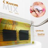 Nesura Eyelash İpek Kirpik 0.07 C Kıvrım Mix Kutu 8-15MM - Easyfun Çek Bırak İpek Kirpik - --