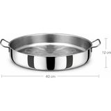 Net Çelik Helvane Süzgeç Tava 40X12 cm 15 Litre - 40 CM - Inox
