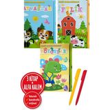 Net Çocuk Yayınları Alfa Kalem+ Kolektif 3 Kitap Set (Sesli Dokun&hisset-Dinozorlar+Sesli Dokun & Hisset - Çiftlik+Sesli