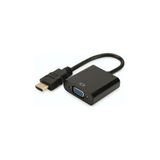 Net Dünya HDMI To VGA Kablo Çevirici Dönüştürücü Görüntü Altın Uçlu FHD Siyah