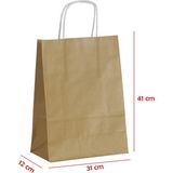 Net Market Büküm Saplı Kağıt Çanta Altın 31 x 12 x 41 (25 Adet)