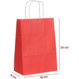 Net Market Büküm Saplı Kağıt Çanta Kırmızı 18 x 8 x 24 (25 Adet)