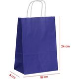 Net Market Büküm Saplı Kağıt Çanta Lacivert 18 x 8 x 24 (25 Adet)