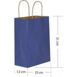 Net Market Scnews 25 Li Büyük Boy 25X31 cm Büküm Saplı Kağıt / Karton Çanta-Poşet Lacivert Çok Satanl