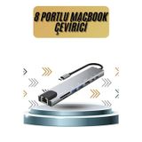 Netafast 8 Portlu Macbook Çevirici Type C Hub SD TF USB Çoğaltıcı Ethernet - TEOLSA7071-8371