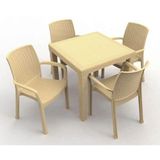 NETAKS Estelia Efes 4’lü Set (4 Sandalye+1 Masa) Camsız Orjinal Ürün Bahçe, Balkon Ücretsiz Kargo