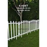 Netasera Maxi Boy Yükseklik 62 cm Dekoratif Çift Taraflı Beyaz Peyzaj Plastik Bahçe Çiti 6 Adet Çit - 62X46