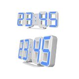 Netavantaj 3D Led Dijital Alarm Termometre Takvim Özellikli Masa Duvar Saati Mavi