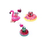 Netavantaj Donut Karpuz Flamingo 3Lü Şişme Havuz Deniz Bardak Tutucu Float Bar Set