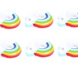 Netavantaj Gökkuşağı Desenli Şişme Havuz Deniz Bardak Tutucu Float Bar 6lı Set