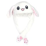 Netavantaj Işıklı Oynar Kulaklı Peluş Kawaii Figürlü Şapka Beyaz