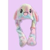 Netavantaj Işıklı Oynar Kulaklı Peluş Kawaii Figürlü Şapka Rainbow