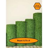 NetBazaars 0,75X6 Metre Çim Çit, Bahçe Çiti, Dekoratif Telli Çit, Yapay Çim Çit