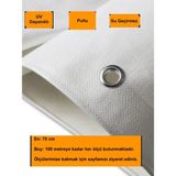 NetBazaars 0,7X80 Metre Beyaz Balkon Örtüsü Branda, Balkon Çadır Bezi, Seperatörü, Uv Katkılı