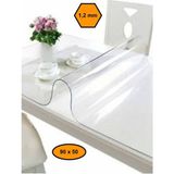 NetBazaars 1,2 mm Pvc Masa Örtüsü, Şeffaf Masa Kaplaması, 90X50